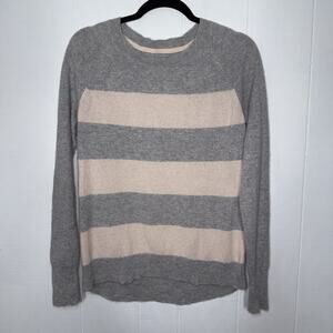 Apt 9 Women’s 100% Cashmere Striped Sweater Gray Pink Size Medium